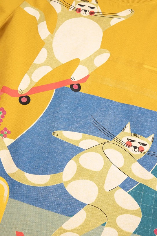 Παιδικό βαμβακερό μπλουζάκι Coccodrillo ZC4143201LBK κίτρινο