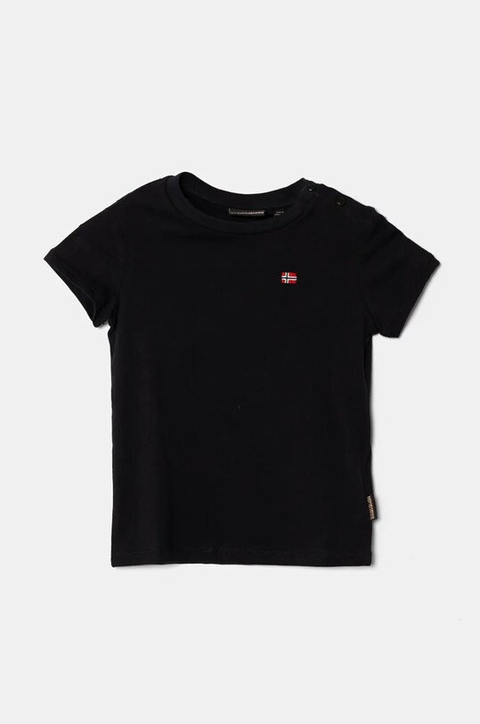 Napapijri tricou de bumbac pentru copii SALIS SS 2 uni negru NP0A4GEH0411.98.128