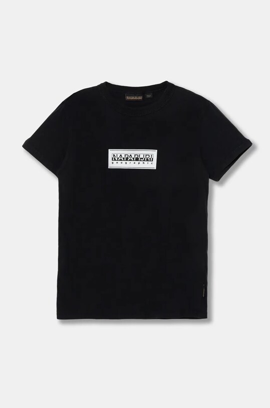 Napapijri tricou de bumbac pentru copii S-CHAMOIS SS print negru NP0A4HYL0411.134.164