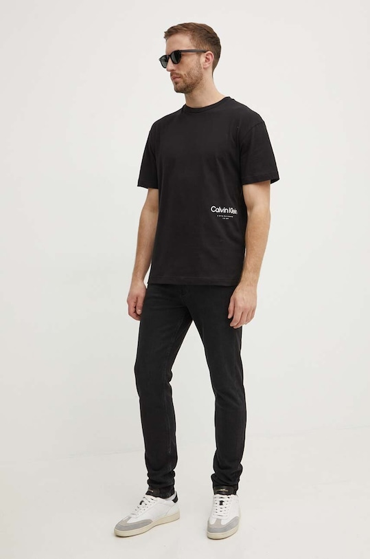 Βαμβακερό μπλουζάκι Calvin Klein K10K113102 μαύρο AW24