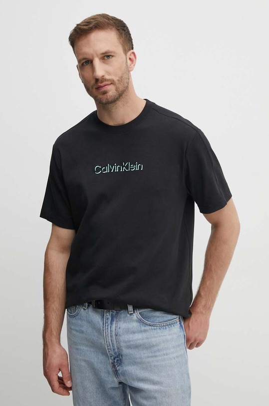 Bavlnené tričko Calvin Klein nášivka čierna K10K113105