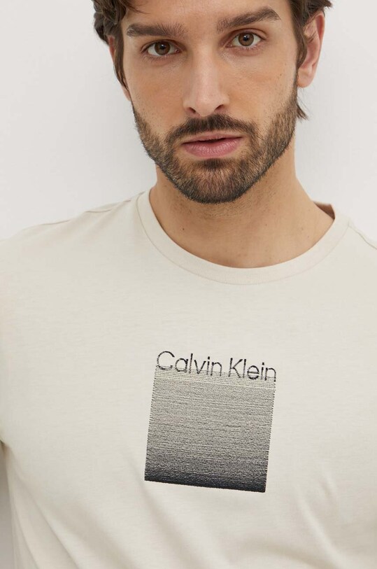 Одежда Хлопковая футболка Calvin Klein K10K113107 бежевый