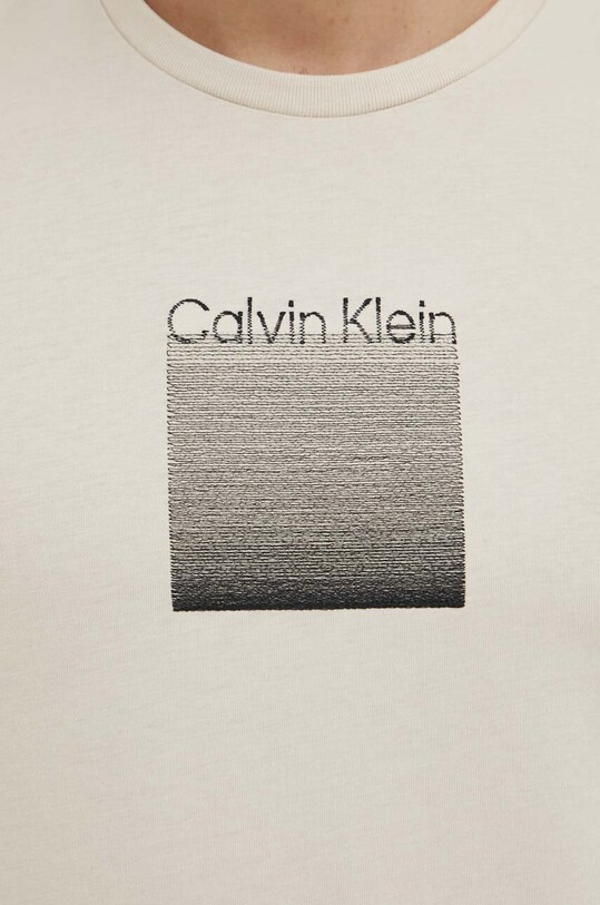 Хлопковая футболка Calvin Klein бежевый K10K113107