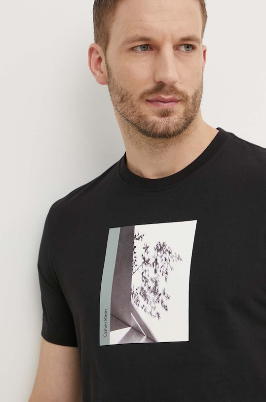 Bavlněné tričko Calvin Klein potisk černá K10K113108