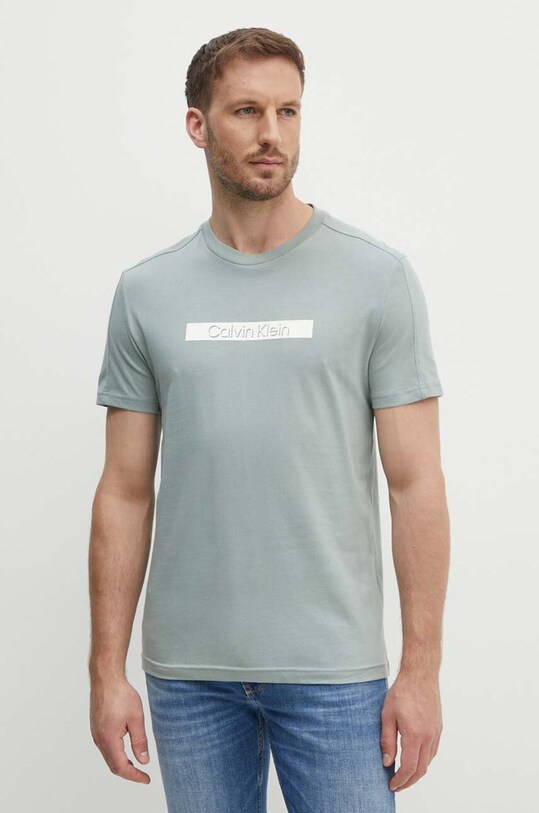Хлопковая футболка Calvin Klein серый K10K113110