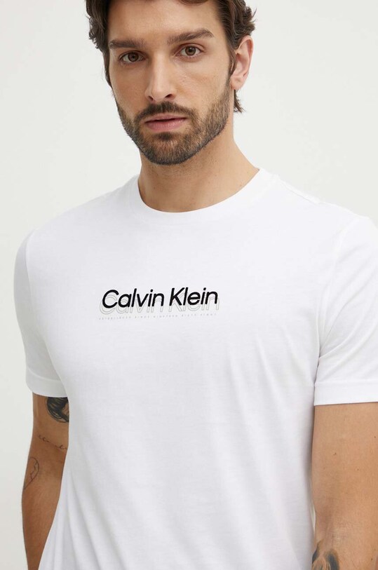 Βαμβακερό μπλουζάκι Calvin Klein βαμβάκι λευκό K10K113118