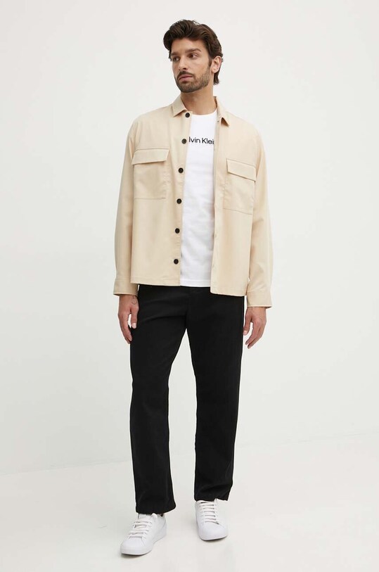 Βαμβακερό μπλουζάκι Calvin Klein K10K113118 λευκό AW24