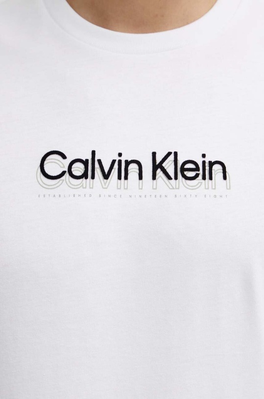 Βαμβακερό μπλουζάκι Calvin Klein K10K113118 λευκό