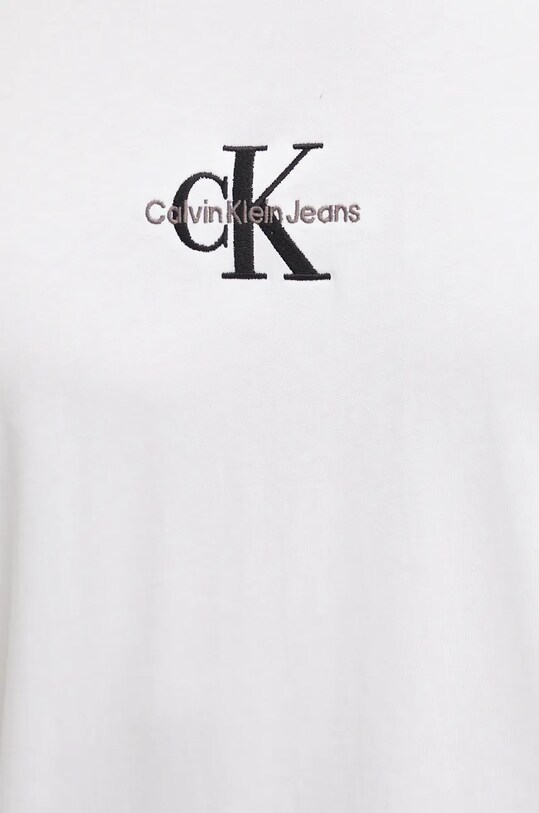 Bavlněné tričko Calvin Klein Jeans bílá J30J325649