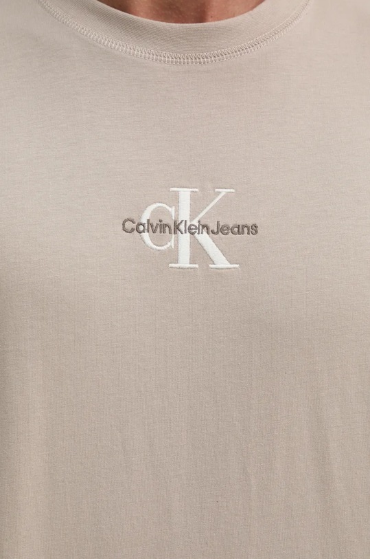 Bavlněné tričko Calvin Klein Jeans J30J325649 béžová