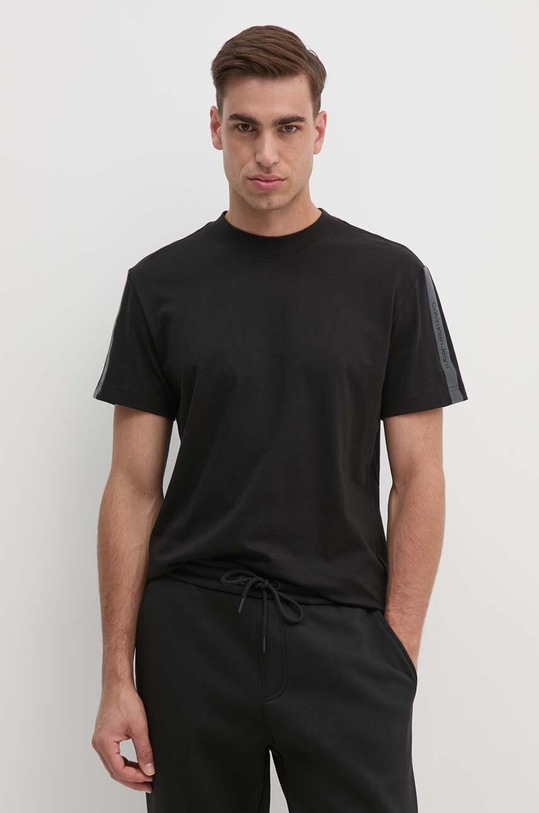 Βαμβακερό μπλουζάκι Calvin Klein Jeans βαμβάκι μαύρο J30J325653