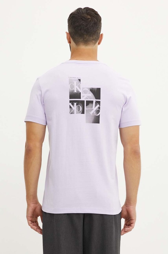 Ρούχα Βαμβακερό μπλουζάκι Calvin Klein Jeans J30J325679 μωβ