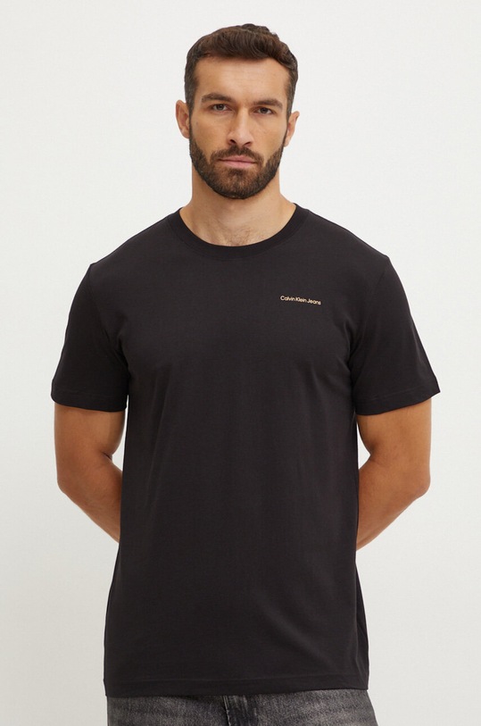Бавовняна футболка Calvin Klein Jeans бавовна чорний J30J325679
