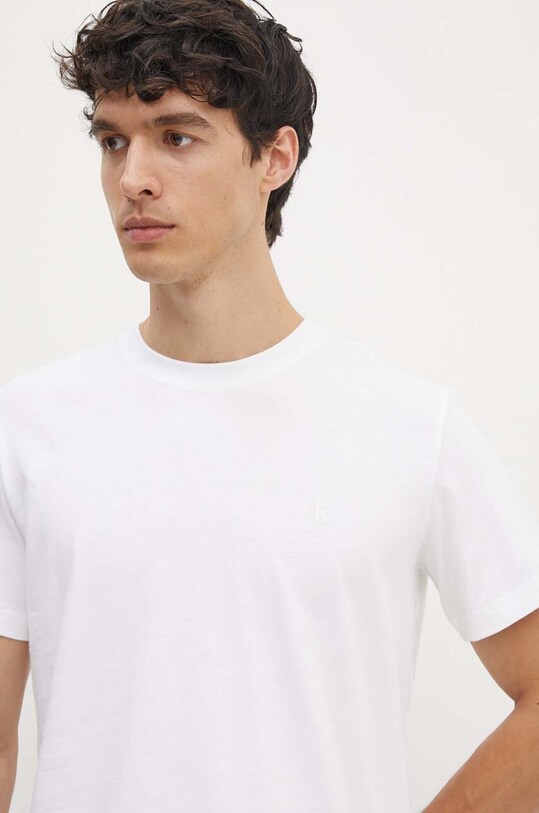 Bavlněné tričko Calvin Klein Jeans J30J325683 bílá