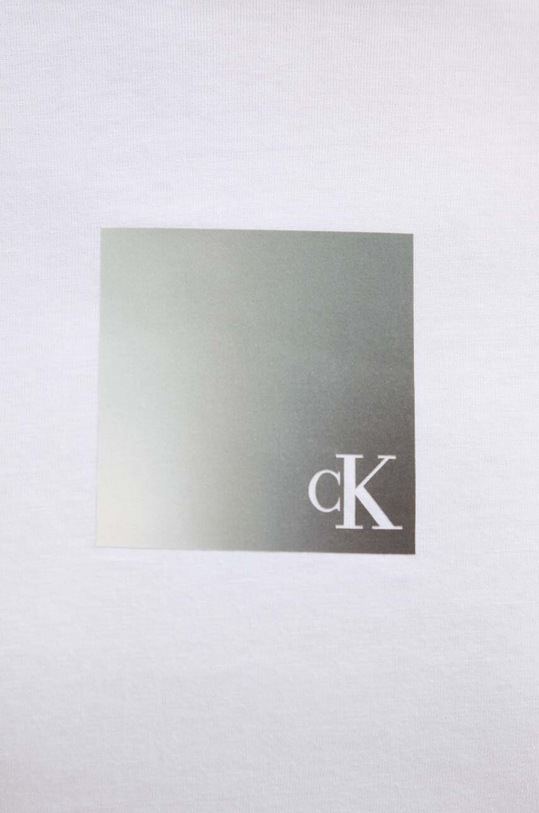 Bombažna kratka majica Calvin Klein Jeans J30J325686 bela