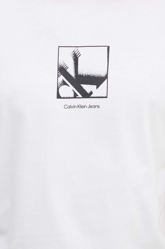 Bavlněné tričko Calvin Klein Jeans J30J325687 bílá