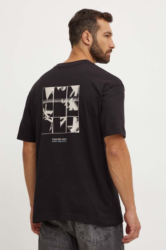 Bavlněné tričko Calvin Klein Jeans J30J325688 černá AW24