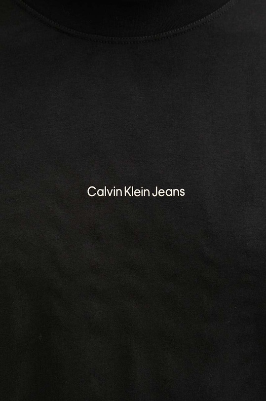Βαμβακερό μπλουζάκι Calvin Klein Jeans μαύρο J30J325689