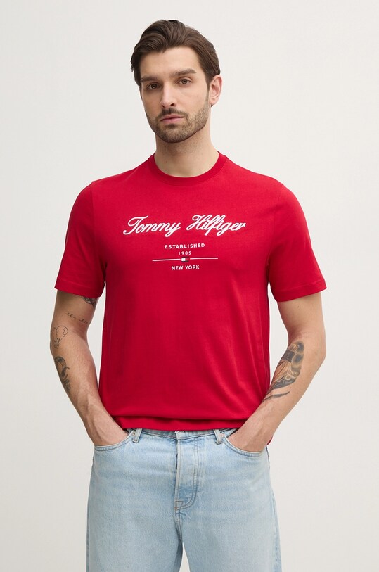 Хлопковая футболка Tommy Hilfiger regular красный MW0MW33691
