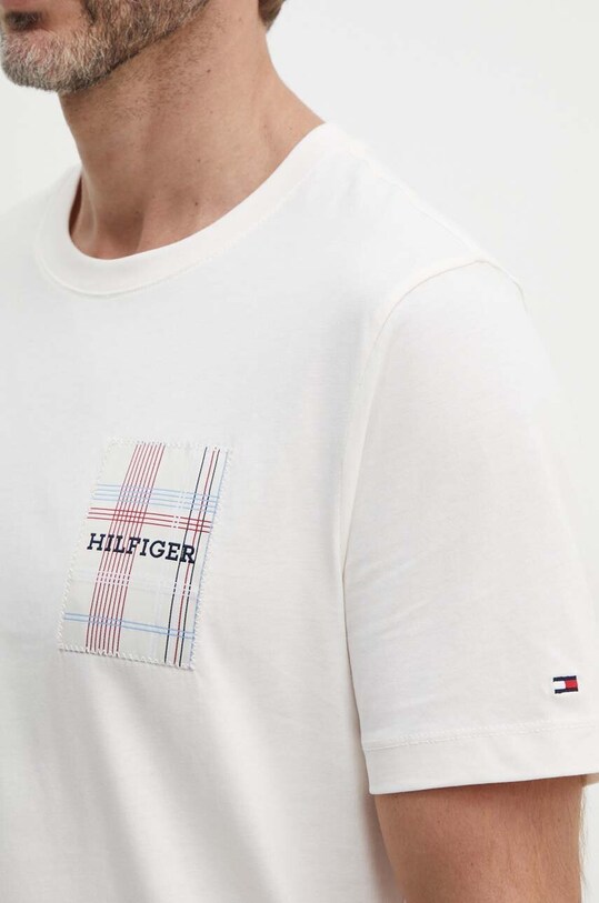 Бавовняна футболка Tommy Hilfiger MW0MW35459 бежевий