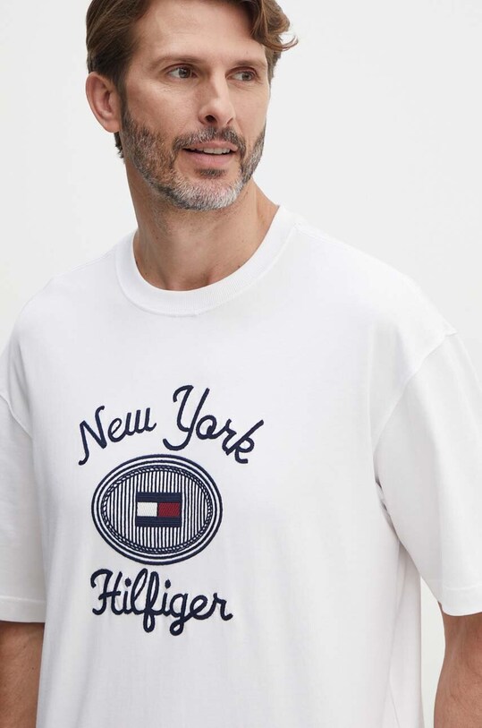 Bavlněné tričko Tommy Hilfiger bílá MW0MW35461