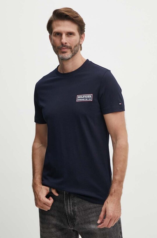 Tommy Hilfiger t-shirt in cotone MW0MW35465 blu navy AW24