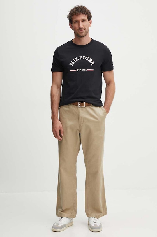 Tommy Hilfiger t-shirt bawełniany MW0MW35466 czarny AW24