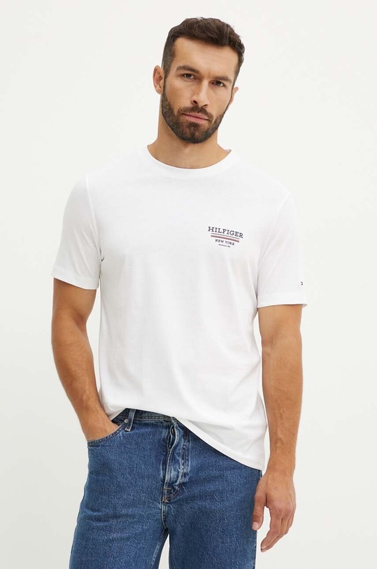 Бавовняна футболка Tommy Hilfiger MW0MW36208 білий AW24