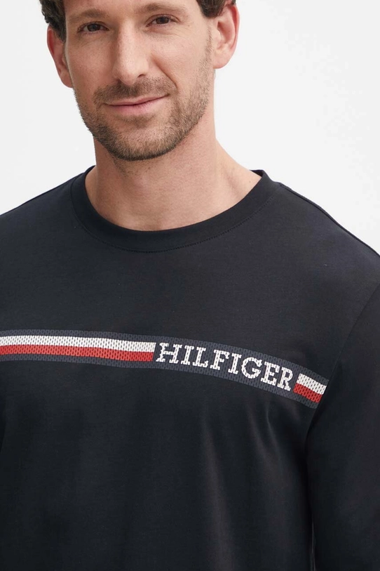 Tommy Hilfiger longsleeve bawełniany nadruk czarny MW0MW36740