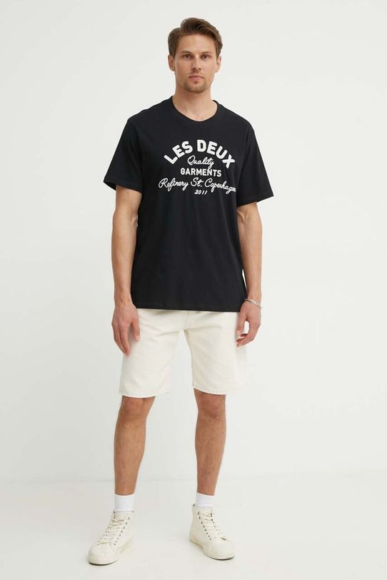 Бавовняна футболка Les Deux LDM101173 чорний AW24