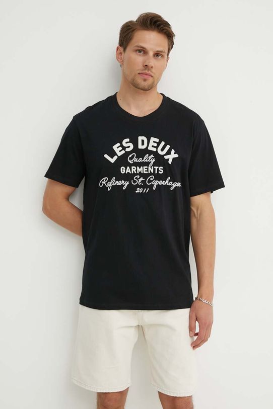 Бавовняна футболка Les Deux чорний LDM101173