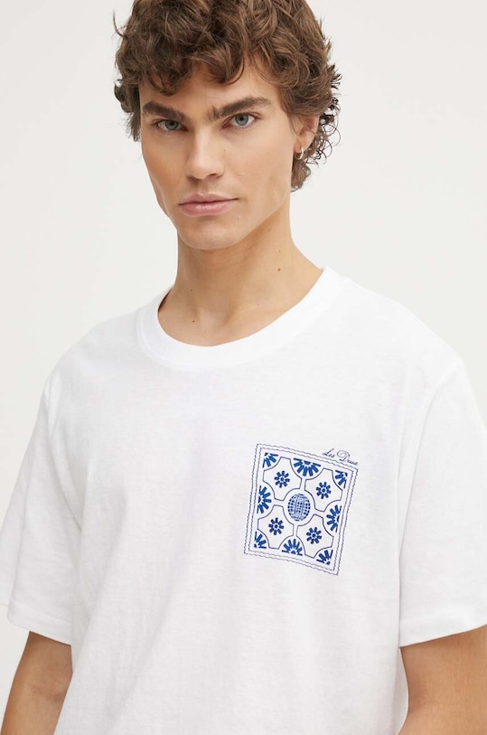 Футболка з домішкою льону Les Deux з додаванням льону білий LDM101176