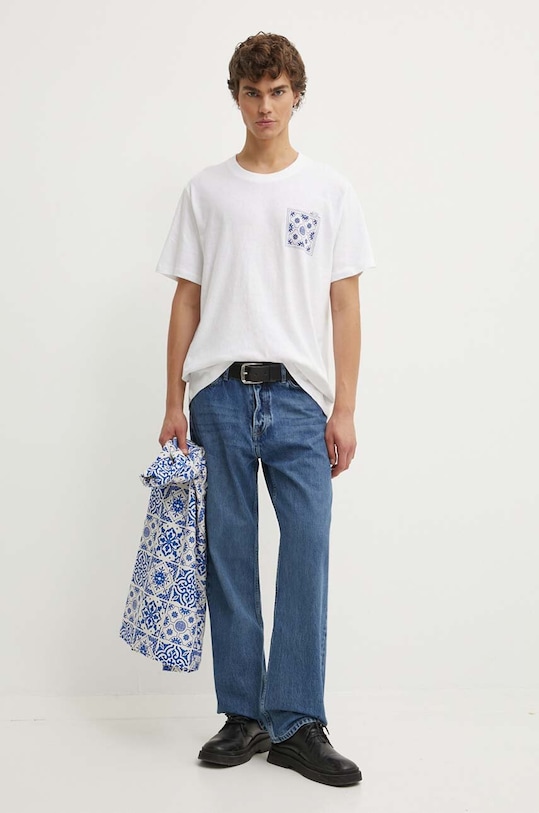 Футболка з домішкою льону Les Deux LDM101176 білий AW24