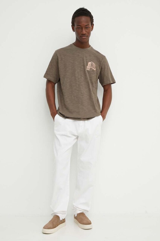 Les Deux tricou din bumbac LDM101177 maro AW24