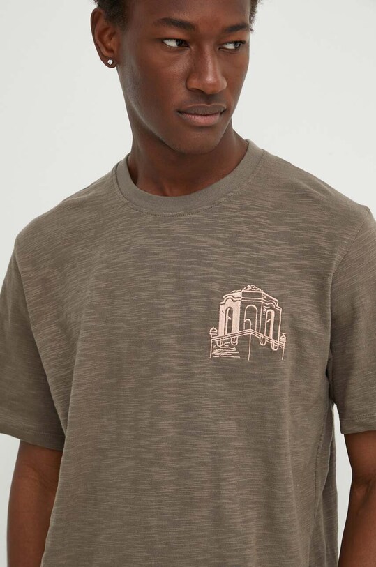 Les Deux tricou din bumbac maro LDM101177