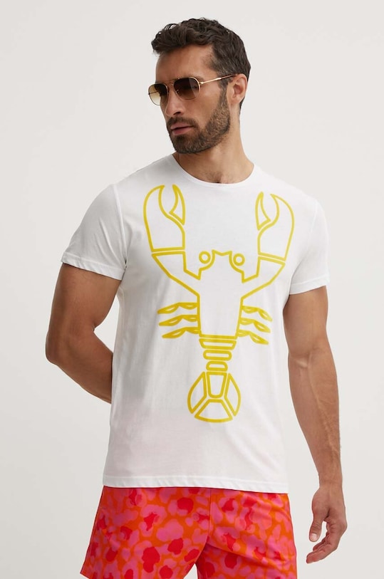 Pamučna majica Vilebrequin THOM Planet friendly bijela THOAP355