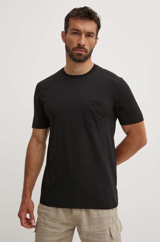 Vilebrequin t-shirt bawełniany TITAN czarny TTNU0P00