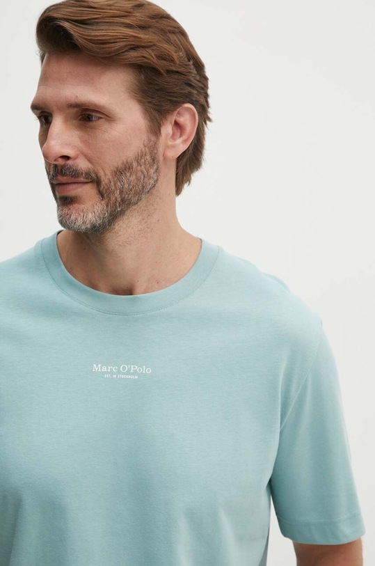 Marc O'Polo t-shirt bawełniany nadruk turkusowy 426201251382