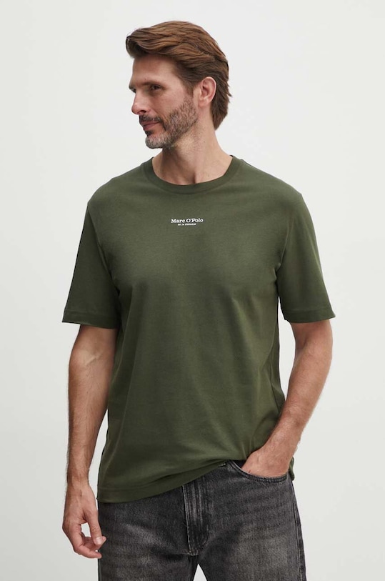 Marc O'Polo t-shirt bawełniany 426201251382 zielony AW24