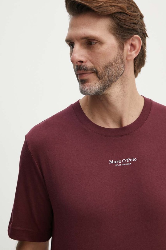 Bavlněné tričko Marc O'Polo slim burgundské 426201251382