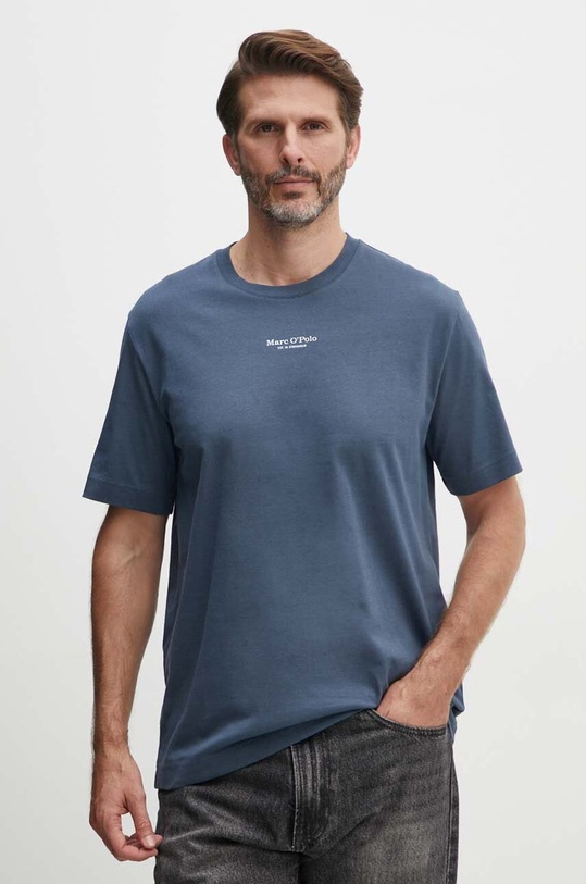 Marc O'Polo t-shirt bawełniany nadruk niebieski 426201251382