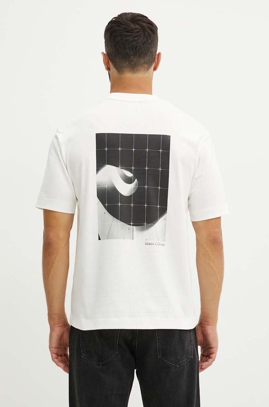 Marc O'Polo t-shirt bawełniany nadruk beżowy 426208351478