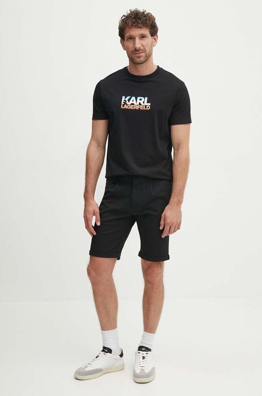 Bavlněné tričko Karl Lagerfeld 543225.755404 černá AW24