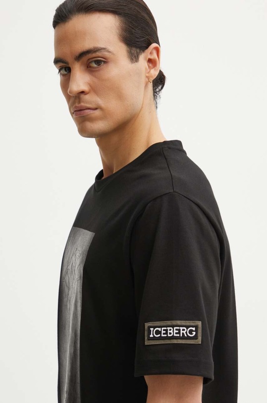 Iceberg tricou din bumbac negru F02B.6304