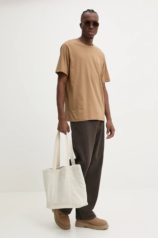 Iceberg t-shirt bawełniany F02E.6327 beżowy AW24