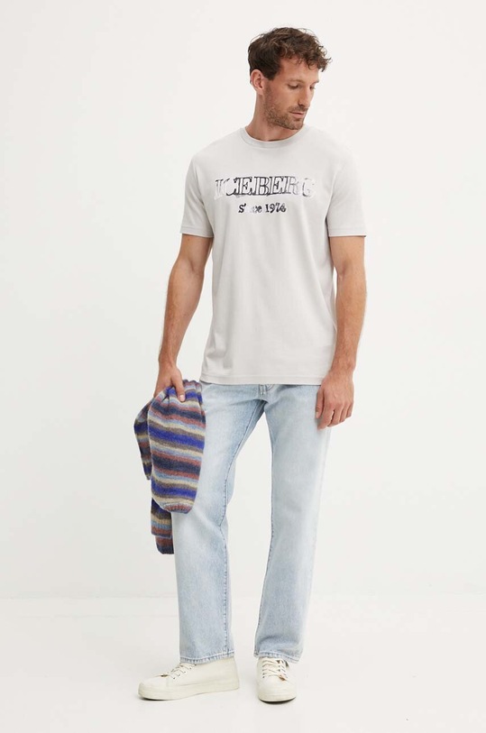 Iceberg tricou din bumbac F017.6307 gri AW24