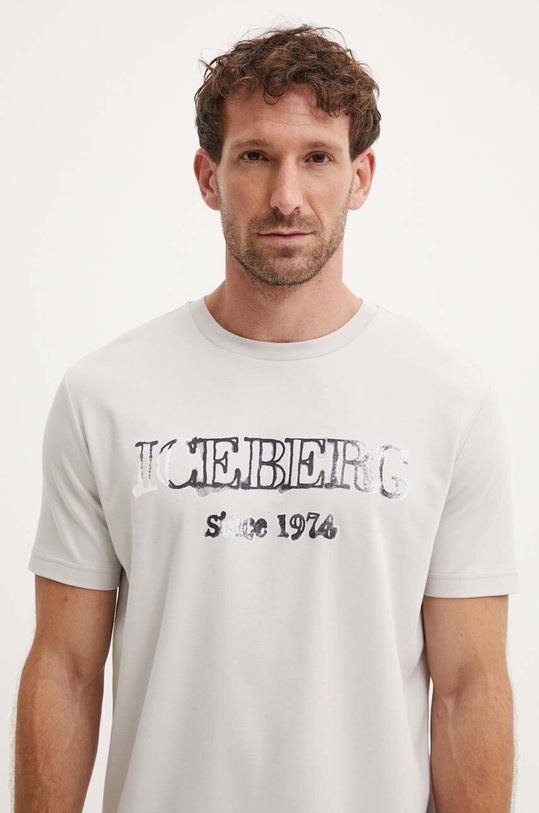 Iceberg tricou din bumbac gri F017.6307