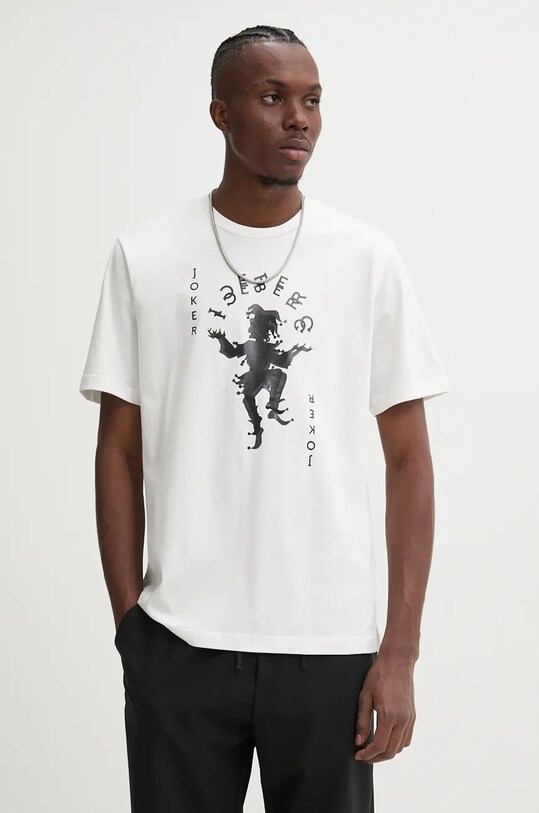 Iceberg t-shirt bawełniany beżowy F022.6327