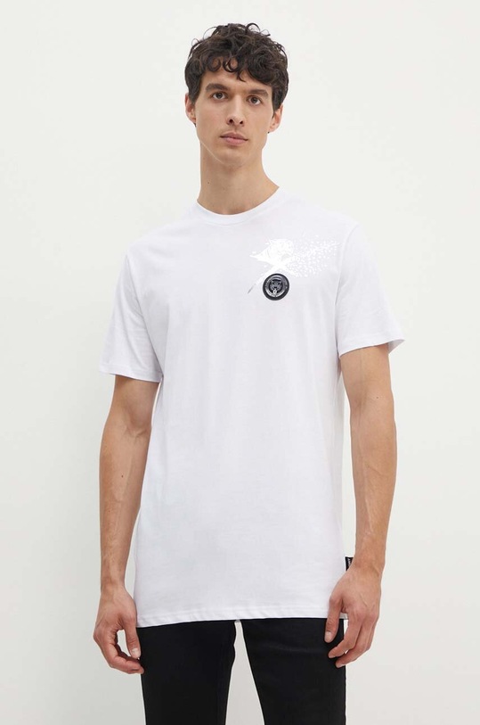 Хлопковая футболка PLEIN SPORT FADC.MTK7558.STE003N белый AW24