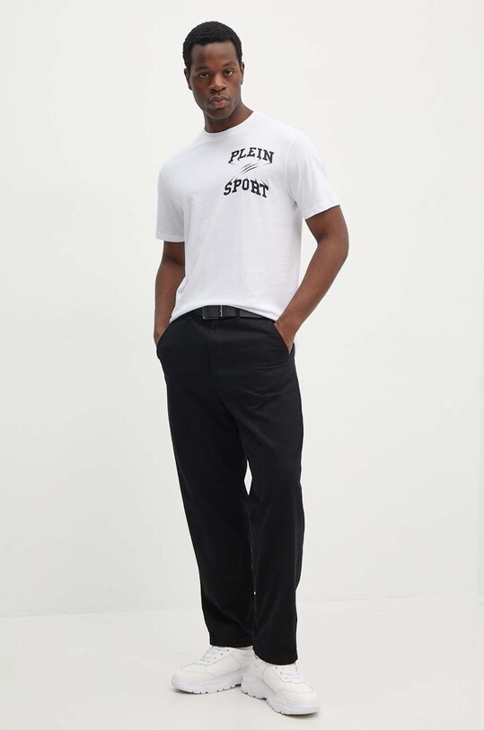 PLEIN SPORT tricou din bumbac FADC.MTK7560.STE003N alb AW24